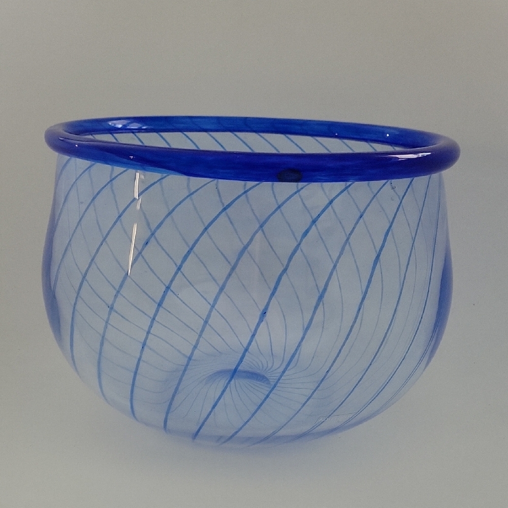 Blue KOSTA BODA Glass Art Bowl